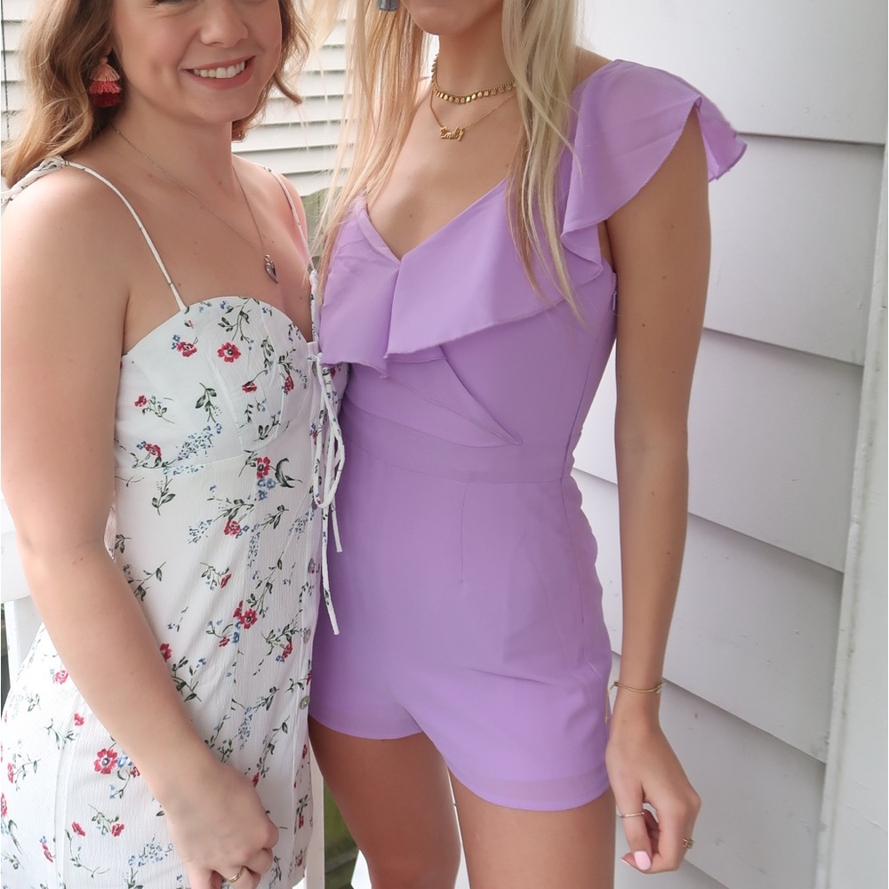 Asymmetrical Purple Superdown Romper - image 3